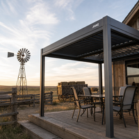 Pergola en aluminium Jiake 6063-T5 avec toit à lames motorisées pour jardin, patio, gazebo, pavillon extérieur