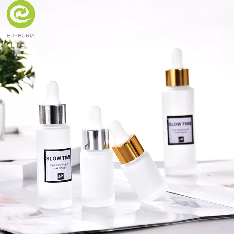 10ml 20ml 30ml 앰버 유리 Dropper 병 에센셜 오일 병 사용자 정의 30ml 50ml 젖빛 화장품 병