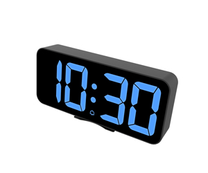 Orologio a specchio a LED con allarme digitale elettronico per Desktop visualizzazione della temperatura ora calendario Snooze da tavolo Wallvault <span class=keywords><strong>pistola</strong></span> <span class=keywords><strong>sveglia</strong></span> sicura - Product Image 4