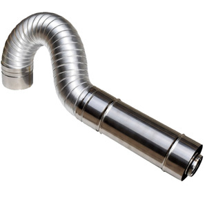 Extension de tuyau de foyer à bois massif, <span class=keywords><strong>Tube</strong></span> droit en acier inoxydable avec coude - Product Image 3