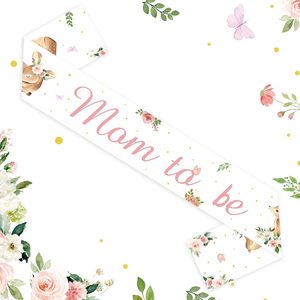 <span class=keywords><strong>Oh</strong></span> Deer She Is Almost Here Mom to Be Sash Décorations de fête prénatale pour fille - Product Image 1