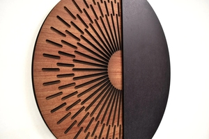 Décoration murale 3D bohème en bois sculpté à la main soleil et lune sculpture d'art <span class=keywords><strong>mural</strong></span> en bois abstrait pour la décoration intérieure - Product Image 3
