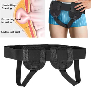 Cinturones para hernias, soporte para <span class=keywords><strong>hernia</strong></span> de ingle para hombres y mujeres, correa de cintura ajustable para <span class=keywords><strong>hernia</strong></span> deportiva bilateral con almohadillas de compresión extraíbles - Product Image 6