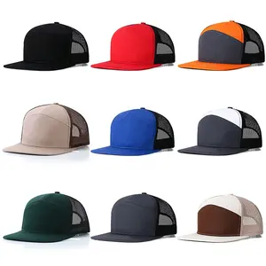 Wholesale Custom Logo Mesh Snapback Hats High Quality Customized Embroidered Trucker Baseball Hat Cap