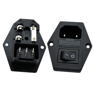 Prise industrielle électrique IEC 320 60320 C14 avec interrupteur à fusible AC-01, courant nominal 10A/15A, tension nominale 125V - Product Image 4