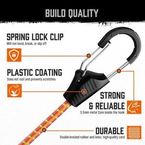 ชุดสายรัดแบบมีตัวล็อค Wantu 1400 กรัม ตะขอรูปตัว J สองด้าน วัสดุ PE PP สำหรับจักรยาน มอเตอร์ไซค์ กระเป๋าเดินทาง แคมป์ปิ้ง และการขนส่ง - Product Image 2