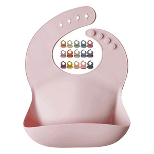 Bavoir bébé en silicone imperméable, facile à nettoyer, couleur personnalisée, réutilisable, pour tout-petits, design 021, logo personnalisé, vente en gros - Product Image 1