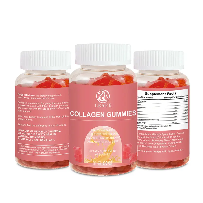 OEM/ODM kolagen ikan peptida kolagen Vitamine C kulit canggih mencerahkan kolagen Gummie