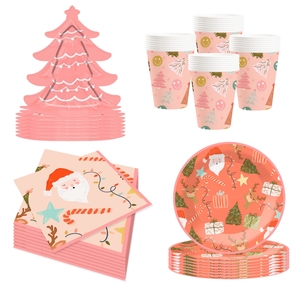 DAMAI New Creative Customized Christmas Tableware Set Include Paper Plate Cups and Napkins for Christmas Party Table Decoration - Product Image 5