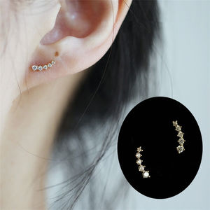 Boucles d'oreilles à clous en zircon S925, design simple, cadeaux pour filles, vente chaude sur Etsy - Product Image 2