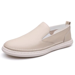 Zapatos de Cuero Genuino para Hombre, Estilo Slip-on, Color Blanco, con Forro de Piel de Oveja, Suela Suave, Parte Superior Suave, Tipo <span class=keywords><strong>Mocasines</strong></span> - Product Image 5
