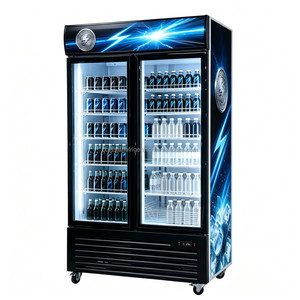 Réfrigérateur vertical à double porte pour boissons, avec compresseur en bas et éclairage supérieur, idéal pour les professionnels de la distribution de boissons – Vente directe usine - Product Image 4