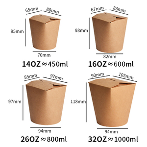 Senang02-taza de papel de Pe para arroz, Pasta frita, desechable personalizada para llevar, caja de fideos instantáneos de Kraft - Product Image 2