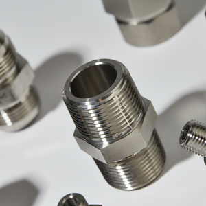 Raccord hexagonal droit <span class=keywords><strong>en</strong></span> acier inoxydable 316SS/laiton NPT, forgé, à souder, haute pression - Product Image 1