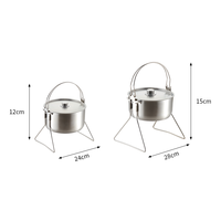 Batterie de cuisine de camping portable en acier inoxydable à prix d'usine