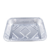 Extra große 4900ml Einweg-Aluminiumfolien-Backform rechteckig mit Folienabdeckung, halbe Größe, für Dampfgarer