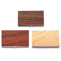 Tarjetero Minimalista de Aluminio y Madera para Hombre, Personalizable con Grabado Láser Xtool, Ideal para Regalos y Tarjetas de Visita