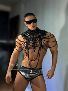 Nouveau costume de performance DS, bar, spectacle de gogo, ambiance de fête, unisexe, DJ, Noël, leader, ballet sexy, 100% polyester, adultes, en stock - Product Image 3