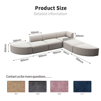 Ensemble de meubles de salon Saien, canapé d'angle moderne en tissu velours luxueux en forme de L, housse amovible pour hôtel