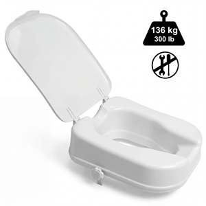 Rialzo per WC Quadrato per Anziani (10 cm), Rialzo per WC Quadrato per Adulti con Coperchio PEPE P30041 - Product Image 1