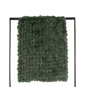 Blanket Tiff Home Own Brand 60*200cm Custom Reversible Soft Rabbit Hair Ball Throw Blanket
