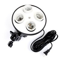 Support de Quatre Ampoules E27 en ABS pour Socle de Lampe de Photographie, Idéal pour la Photographie de Produits et Vidéo