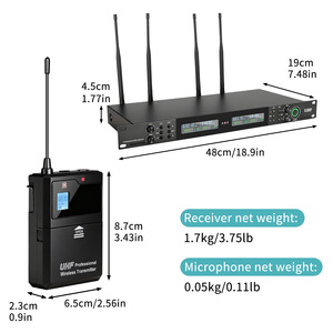 Depusheng mới ur422 chuyên nghiệp <span class=keywords><strong>4CH</strong></span> bodypack <span class=keywords><strong>Transmitter</strong></span> mic Micro không dây cho giai đoạn bài phát biểu - Product Image 4
