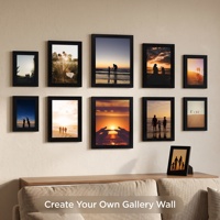 Juego de Marcos de Fotos de Madera Ecológicos con Revestimiento Impermeable e Impresión UV para Pared de Galería, Rectangulares, de MDF Negro