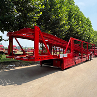 Semi-remorque porte-voitures surbaissée personnalisée à double pont, à double essieu, avec élévateur hydraulique, pour 8 véhicules