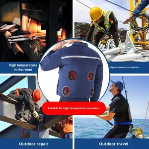 Vêtements de <span class=keywords><strong>travail</strong></span> climatisés pour chantier d'été – Protection contre la chaleur pour hommes et femmes – Tenue de sécurité anti-stroke thermique pour l'extérieur - Product Image 5
