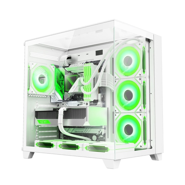 New Design 360mm Radiator PC Computer Cases Towers Three Sided Glass Gaming Case Pc Casing Gamer Cabinet