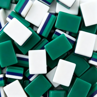 En stock – Nouvel ensemble de mahjong de luxe vert artistique, 160 tuiles modernes en acrylique peintes à la main – Cadeau idéal pour la fête des Mères
