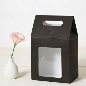 Bolsas de Papel Kraft Negras Personalizadas para Pasteles y Dulces con Diseño Personalizado, Ventana y Asas Troqueladas - Product Image 2