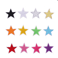 Patchs brodés étoiles colorées 4,2x4,9 cm à thermocoller pour vêtements et sacs, badge décoratif