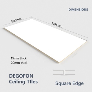 Panel Acústico Decorativo <span class=keywords><strong>para</strong></span> Techo, 600x600mm, Placa de Lana de Roca 24x24, Láminas <span class=keywords><strong>para</strong></span> Techo de 600mm, Fabricación de Paneles Ignífugos Deofon - Product Image 4