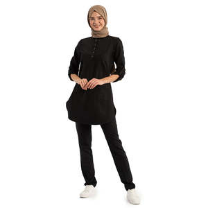 Blouses médicales Yilong pour femmes musulmanes, col mandarin, multi-poches, accès facile aux outils, confortables pour les longues journées de travail - Product Image 3