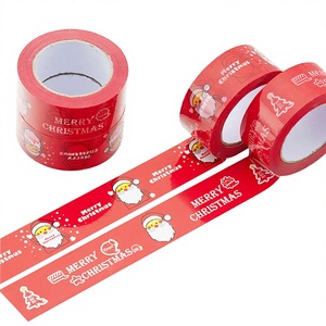 Ruban Adhésif Transparent Spécial Noël Baili, Motif Arbre de Noël Rouge Mignon, <span class=keywords><strong>Film</strong></span> BOPP de Bureau, Grand Rouleau, Boîte Entière - Product Image 1