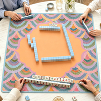 Housse de table de mahjong américaine personnalisée, tapis de jeu en caoutchouc imperméable avec règles de Charleston, faible MOQ, directement de l'usine