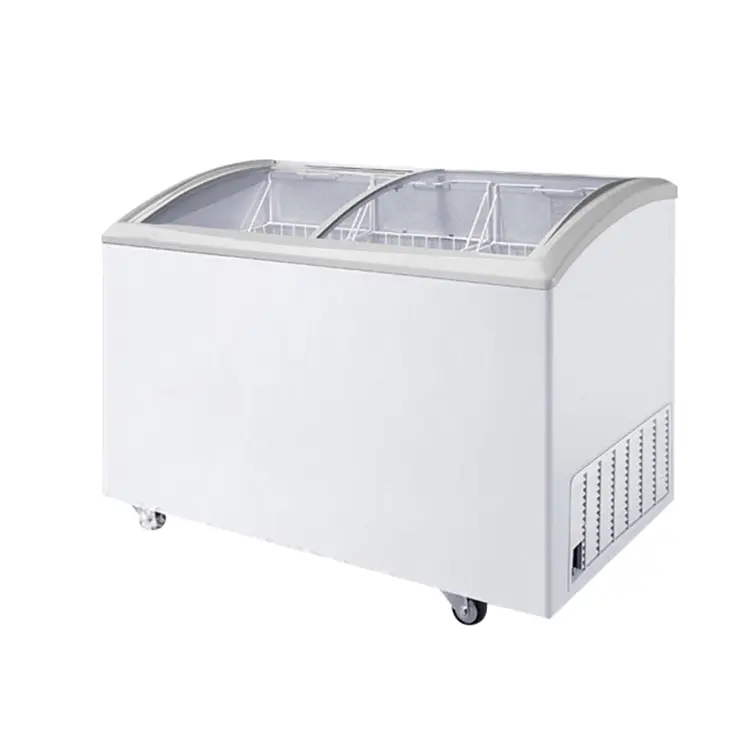 Commercial Top Opening Soft Serve Freezer Ice Cream Display Fridge Curved Sliding Glass Door chest Freezer