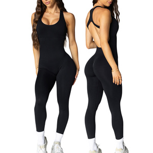 Tuta intera da yoga senza cuciture da donna con logo personalizzato CIYING, body sportivo senza schienale, tuta intera modellante per il sollevamento dei glutei, tuta intera da allenamento per la <span class=keywords><strong>palestra</strong></span>. - Product Image 1
