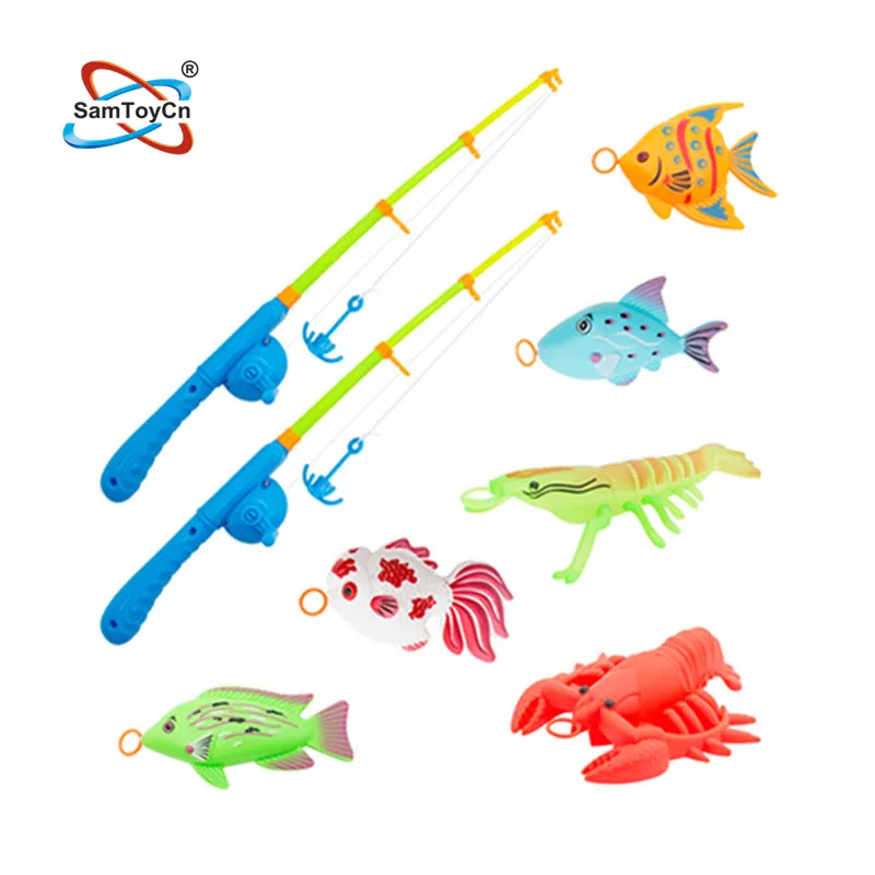 fake fish and poles Miniature Fishing Pole with for Dolls, Dioramas, Miniatures The reel has a 3.3 New Toy Kids Plastic Fishing