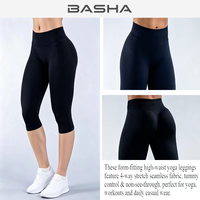 Leggings de yoga capri sans couture en nylon mat taille haute pour femme, pantalon de fitness mi-mollet pour l'entraînement