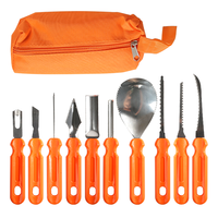 Professionele Halloween Pompoen Snijset 7/10 Delige RVS Gereedschapset met Opbergtas voor DIY Jack-O'-Lantern Decoraties