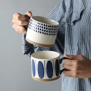 Hand-Painted Cartoon Porcelain <b>Ceramic</b> <b>Mug</b> Coarse Pottery Underglaze Color Creative Business Gift Coffee Safe Dishwasher Safe - Product Image 3