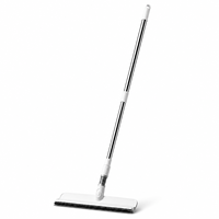 Offre Spéciale – Outil de Nettoyage de Vitres Télescopique en Acier Inoxydable 3-en-1 avec Brosse à Écran Courbe à Tête Large et Raclette en TPE