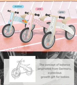 2024 हॉट सेल 8" इंच लकड़ी की प्राकृतिक रंग की लड़की मिनी लकड़ी बच्चों की लकड़ी की बाइक, लोकप्रिय लकड़ी की बैलेंस बाइक, नई फैशन किड्स बाइक - Product Image 2