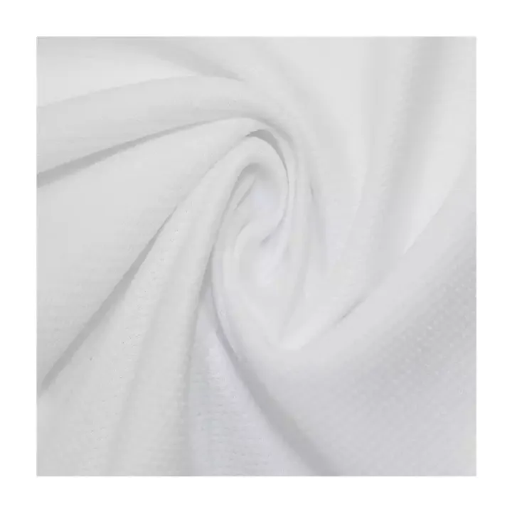 Sıcak satış Zhejiang tekstil yüksek kalite 140gsm % 100% Polyester geri dönüşümlü beyaz birdeye örgü kumaş