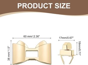 Uxcell – fermoirs à torsion et verrouillage en X, attaches pour sac à main, en alliage d'aluminium, fermeture à nœud papillon, accessoires de quincaillerie - Product Image 2