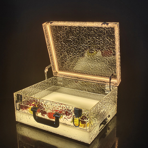 OEM Acrylic Trường hợp với sự kết hợp khóa Mang trường hợp với ánh sáng LED hiển thị trường hợp 3 chai rượu vang có thể sạc lại hộp - Product Image 6