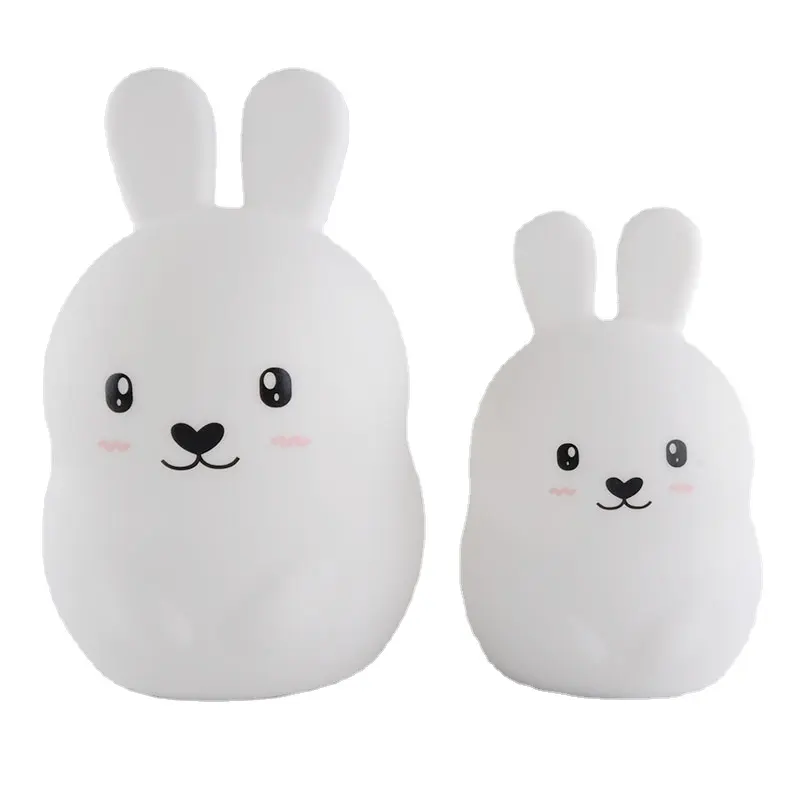 Lampe Led en forme de lapin, Rechargeable par Usb, lumière douce et créative en Silicone, tactile sensible au toucher, 8 couleurs, nouveau modèle